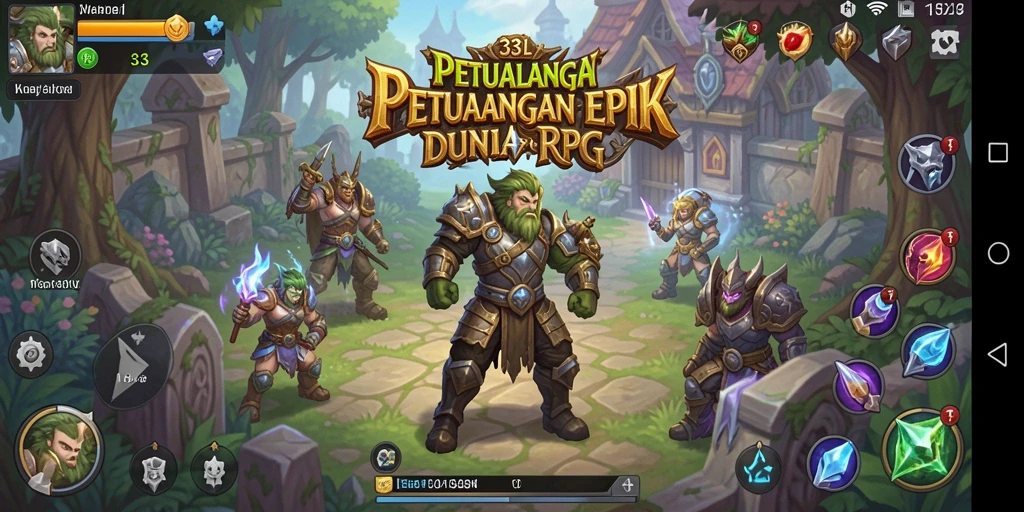 Screenshot gameplay 33L menunjukkan aksi epik dalam pertempuran RPG.