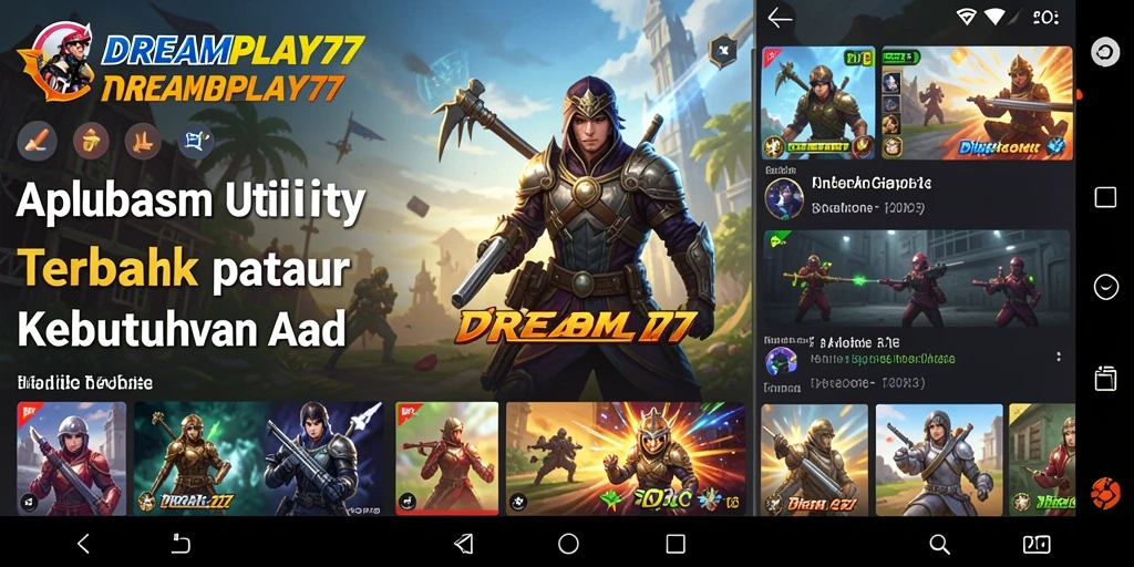 Tampilan utama DREAMPLAY77 dengan berbagai fitur Utility yang menarik.