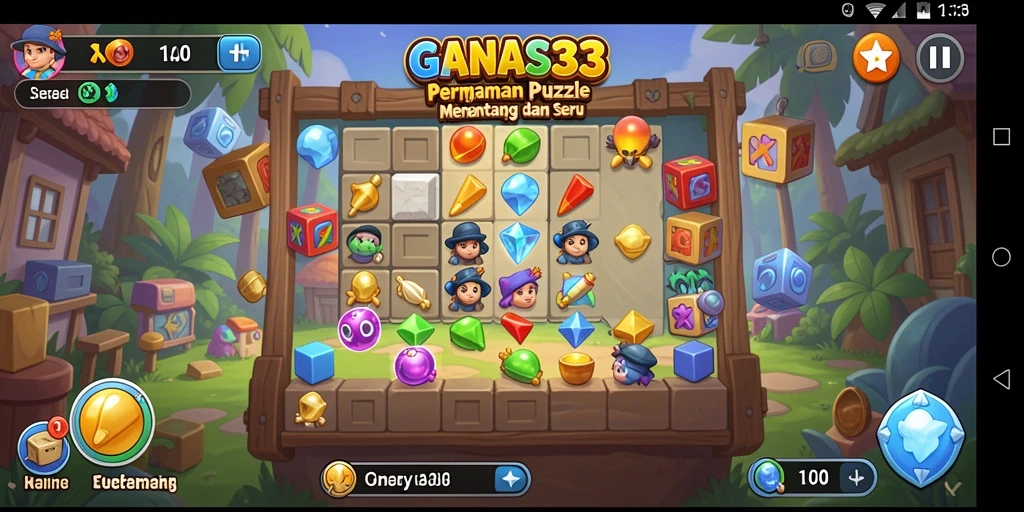 Screenshot GANAS33 menunjukkan gameplay Puzzle yang menarik.