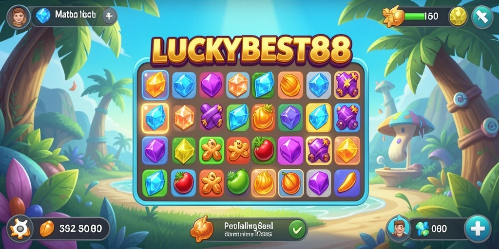 Tampak seru, gameplay LUCKYBEST88 dalam aksi Match-3.