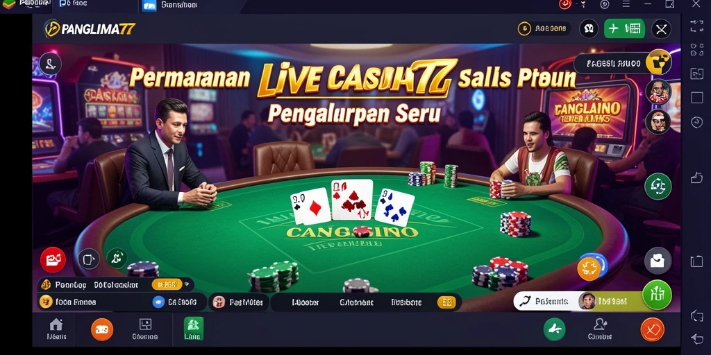 Screenshot utama PANGLIMA77 menampilkan gameplay Live Casino yang mengesankan.