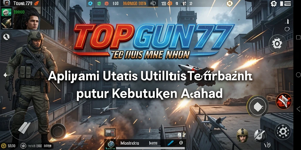 Tampilan antarmuka aplikasi TOPGUN77 yang modern dan intuitif.
